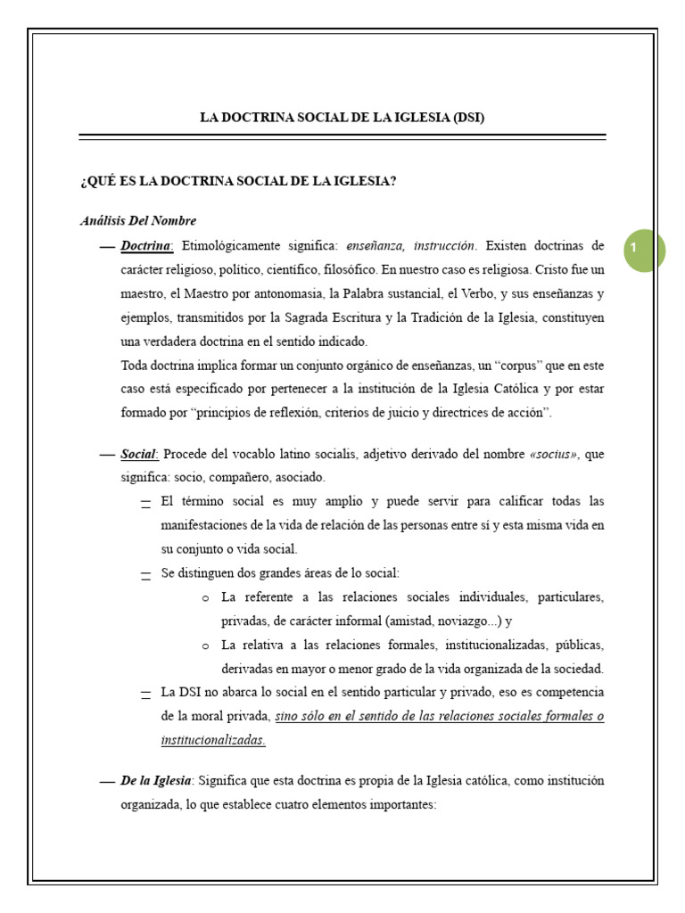 La Doctrina Social de La Iglesia | PDF | Iglesia Católica | Doctrina