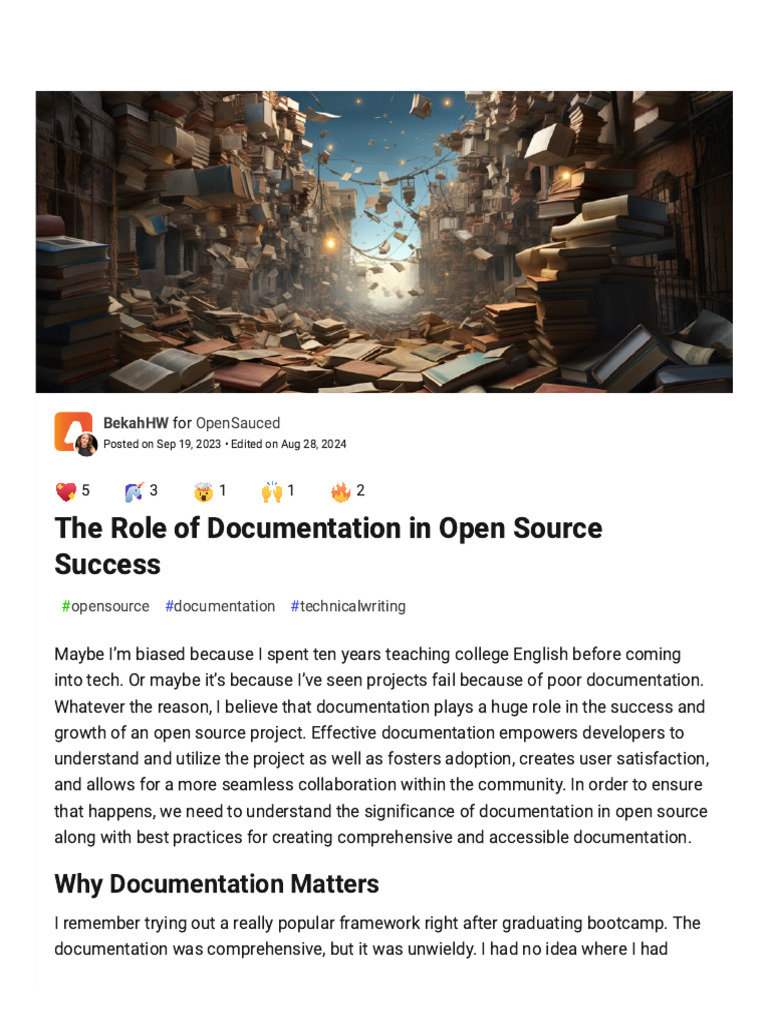 Importance of Documentation in Open Source | PDF | Documentation ...