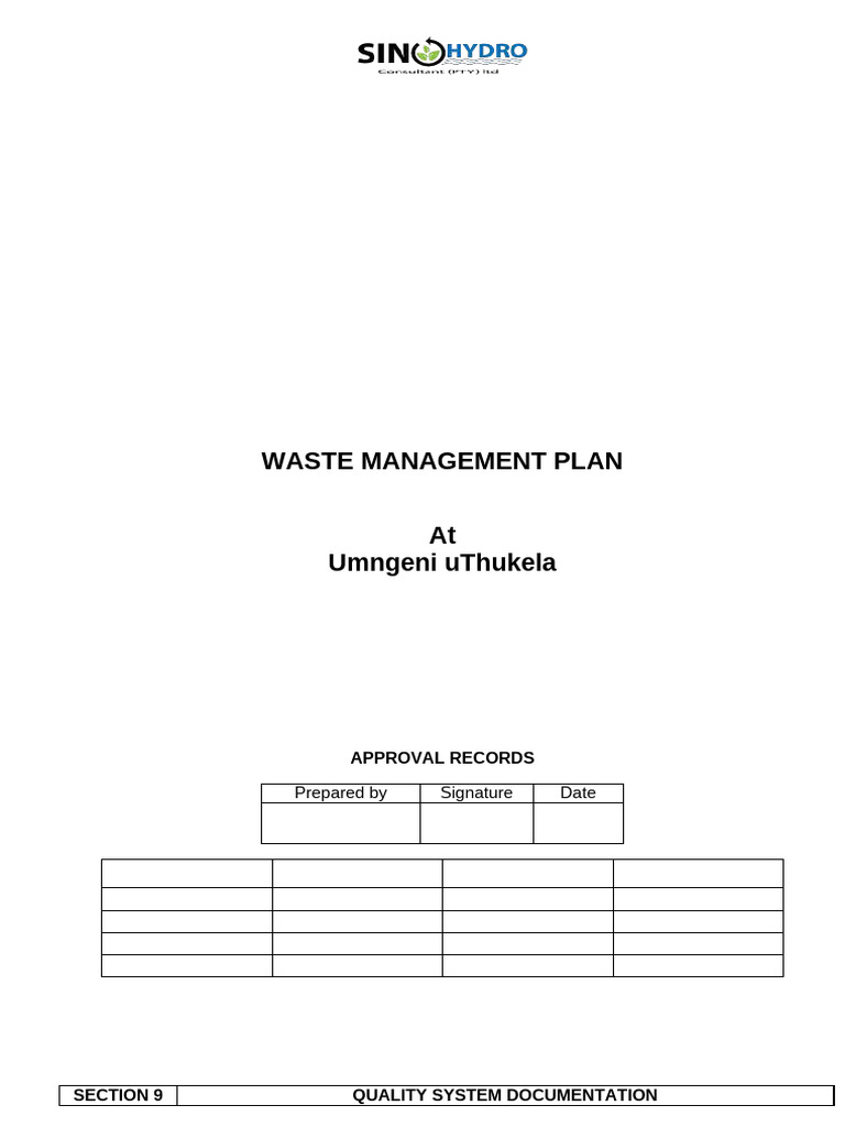 Waste Management Plan Overview | PDF | Waste | Waste Management