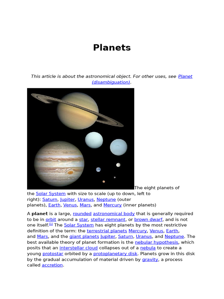 Planets | PDF | Planets | Natural Satellite