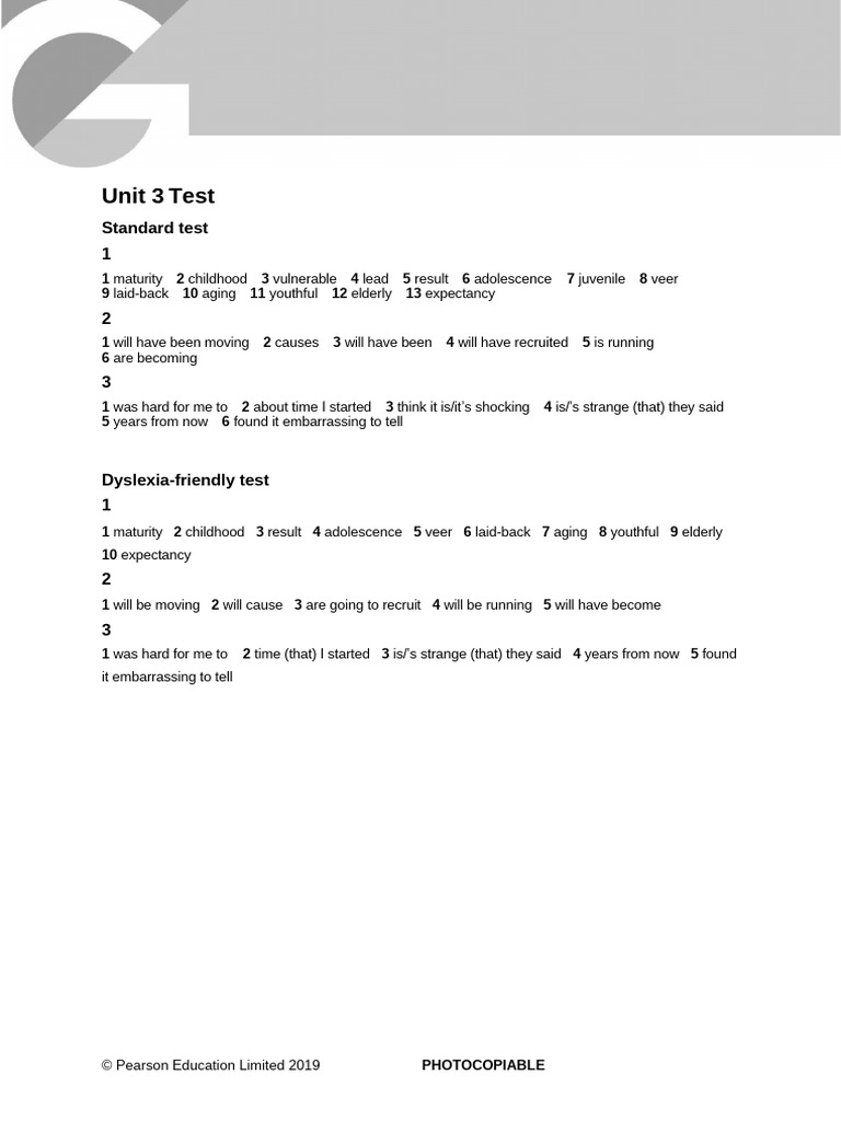 C1 Advanced Unit 3 Test Answer Key | PDF