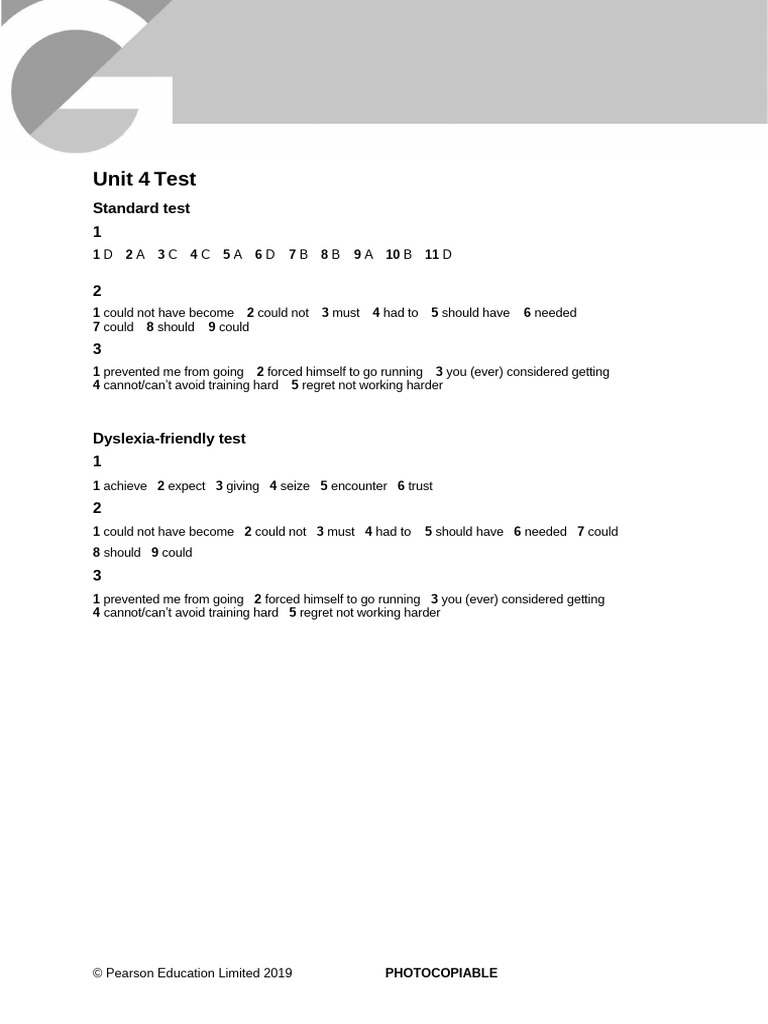 C1 Advanced Unit 4 Test Answer Key | PDF