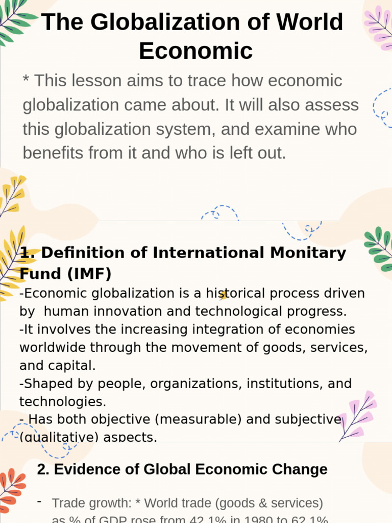 The Globalization of The World Economic | PDF | Trade | Gold Standard