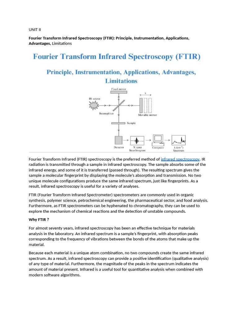 FTIR Spectroscopy: Principles & Applications | PDF | Mass Spectrometry ...