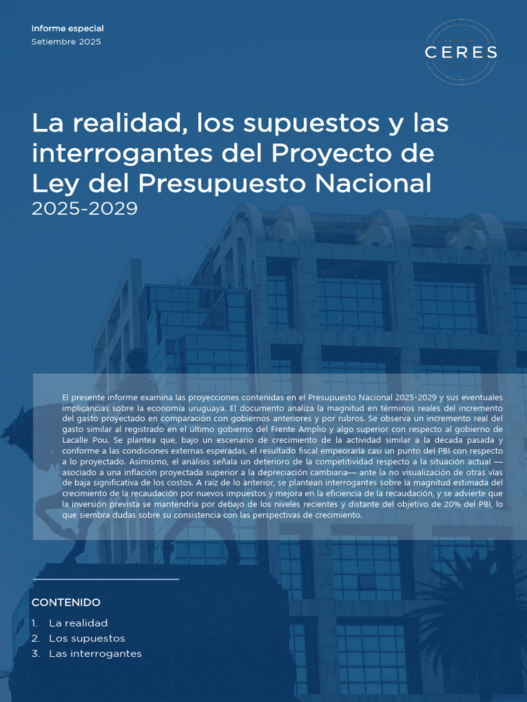 Análisis del Proyecto de Ley Presupuesto 2025 | PDF | Presupuesto ...