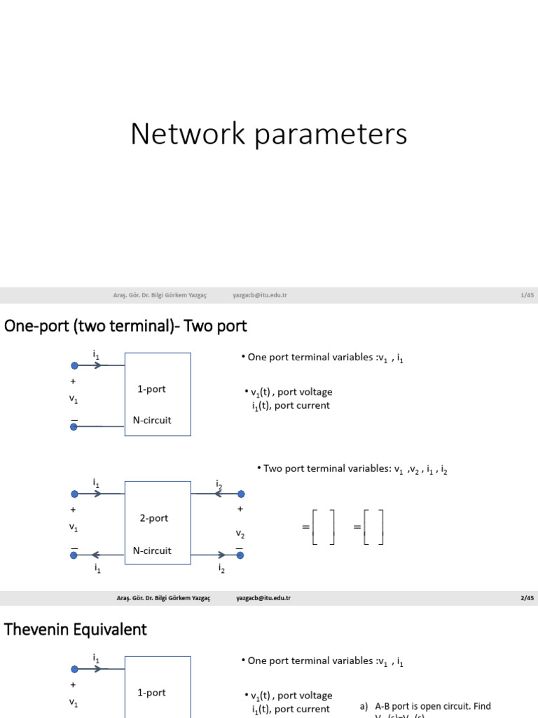 Network Parameters 2 | PDF