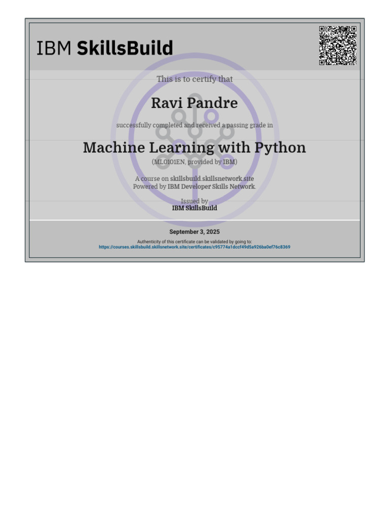IBM SkillsBuild Python Course Completion | PDF