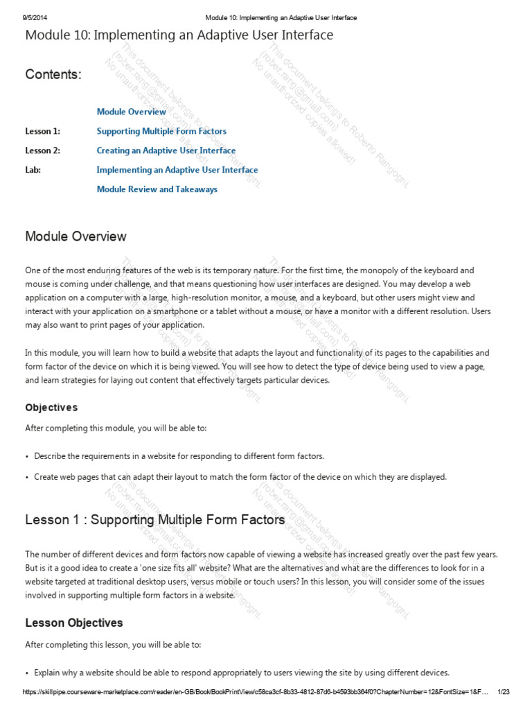 Adaptive User Interface Implementation Guide | PDF | Internet Explorer ...