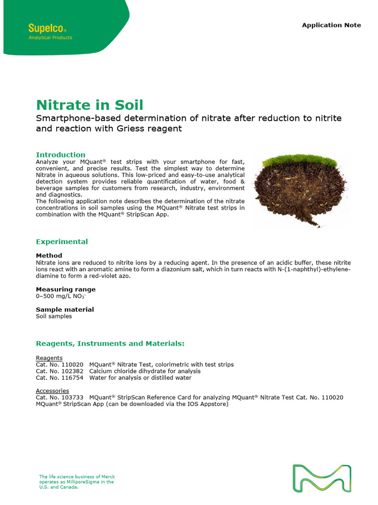 Nitrate Soil Testing with MQuant App | PDF | Nitrate | Chemical Substances