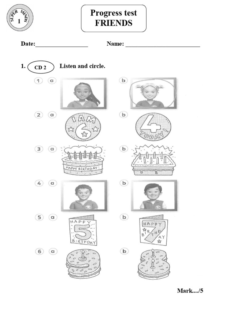 Friends Progress Test Worksheet | PDF