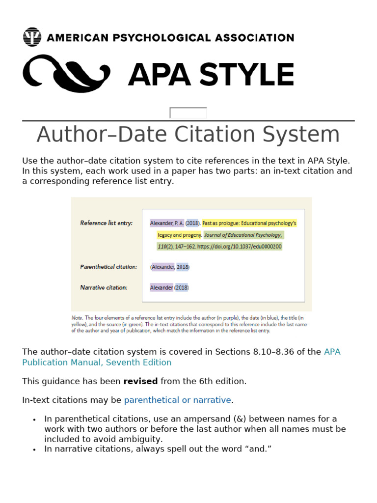 APA 7th Edition Date Citation Guide | PDF | Citation | Apa Style