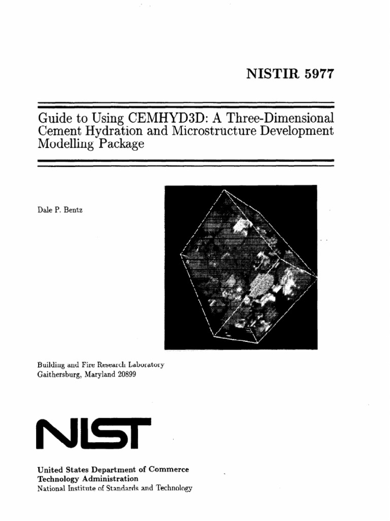 Cemhyd3d A Three Dimensional Cement Hydration and 4w2jdtdrck | PDF