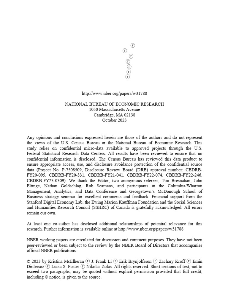 Nber Working Paper Series | PDF | Artificial Intelligence ...