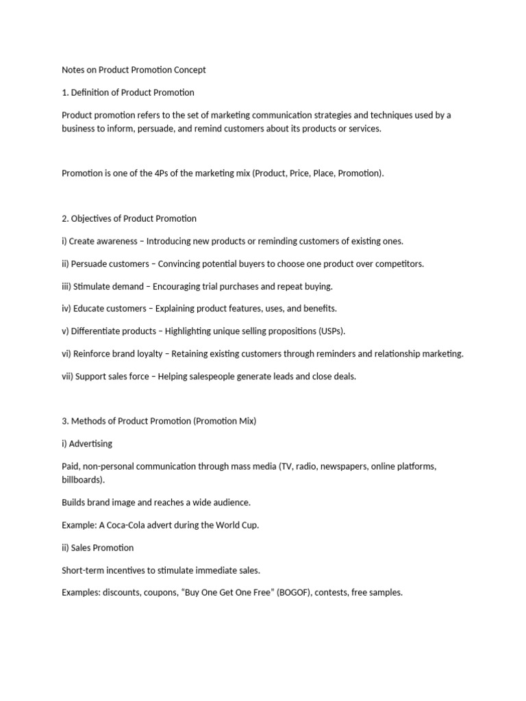 Product Promotion Strategies Overview | PDF | Sales | Marketing