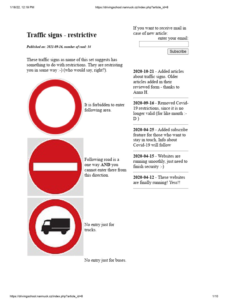 Traffic Signs - Restrictive | PDF | Traffic | Truck