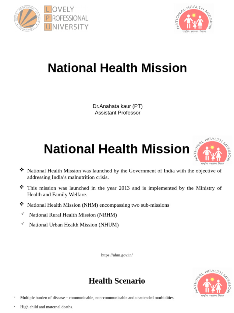 National Health Mission Overview | PDF | Public Health | Health Policy