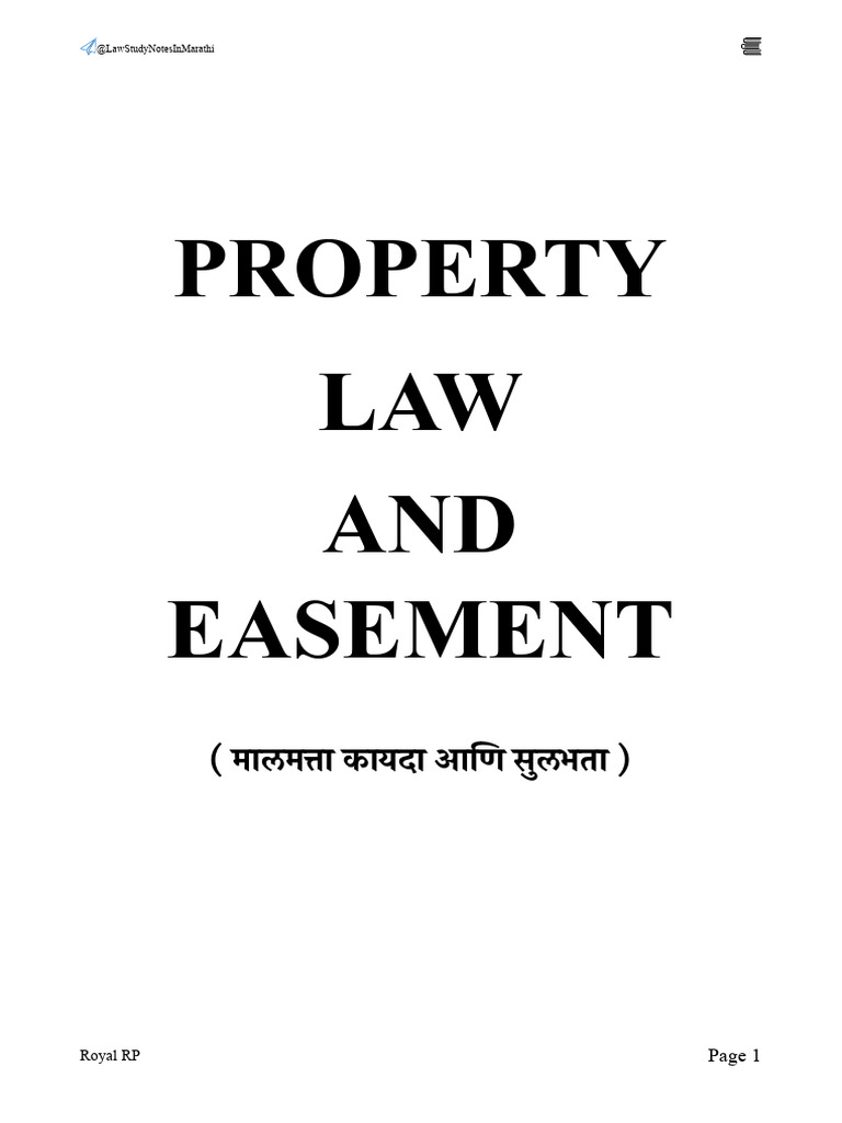 Property Law and Easement | PDF