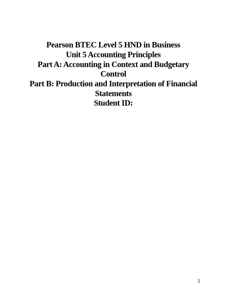 Accounting Principles for Business HND | PDF | Expense | Equity (Finance)