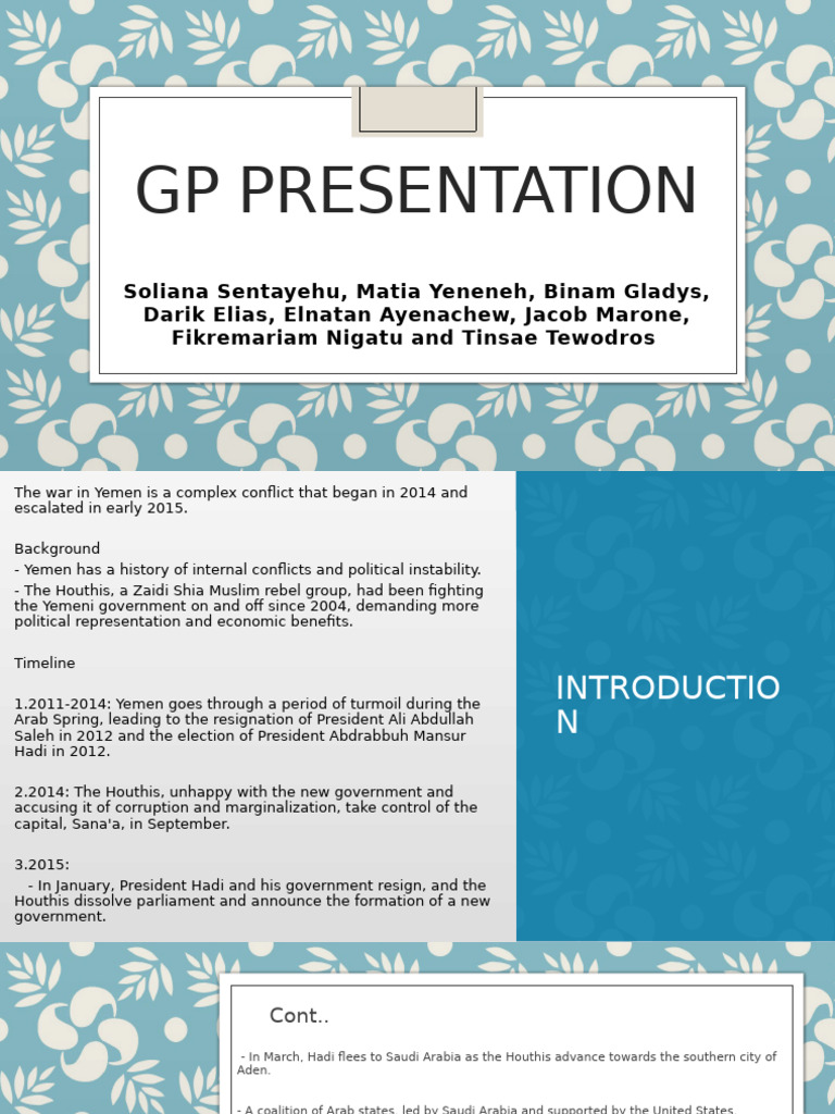 GP Presentation Team 01 9c3 | PDF | Houthis | Abdrabbuh Mansur Hadi