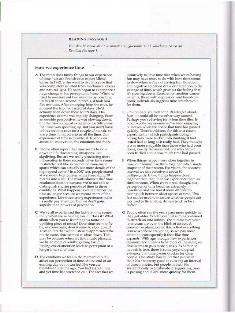 Understanding Time Perception in IELTS | PDF | Tempo | Time Perception