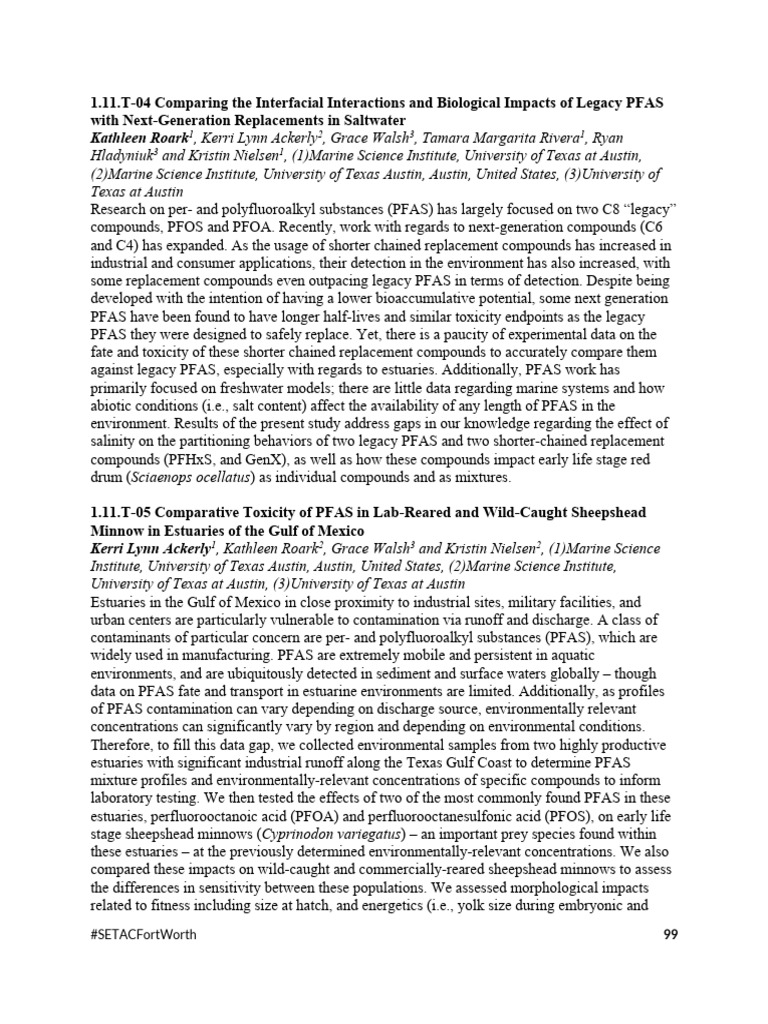 Sna45 Abstract Book 101 | PDF | Estuary | Surface Runoff