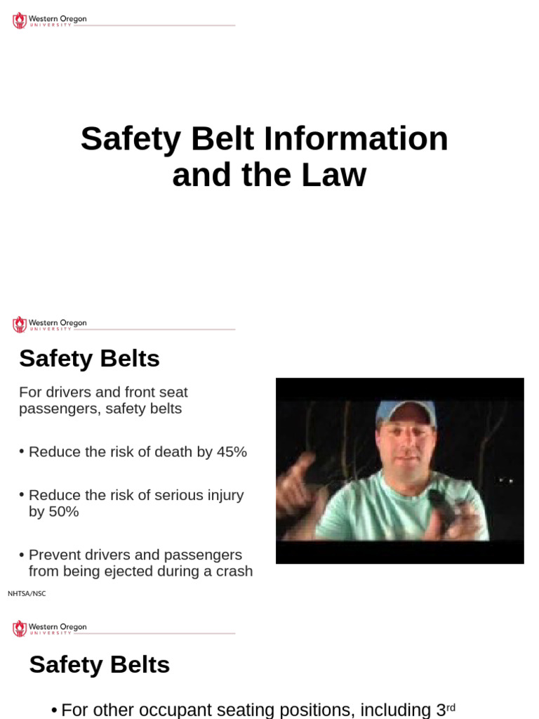 Oregon Safety Belt Laws and Guidelines | PDF | Seat Belt | Land Vehicles