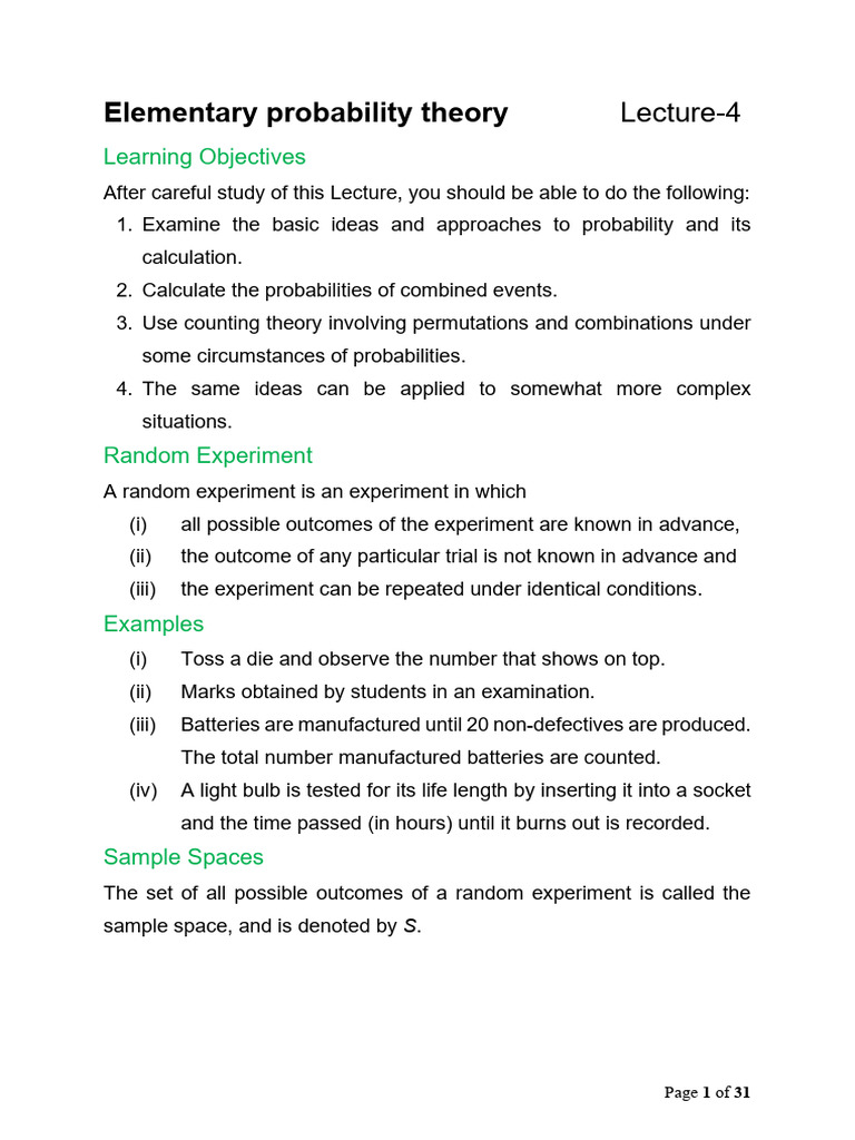 Understanding Basic Probability Concepts | PDF | Experiment | Sampling ...