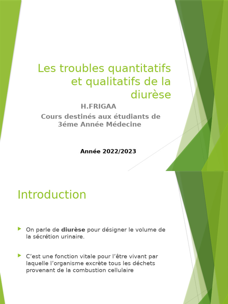 Troubles de la diurèse : Guide médical | PDF | Urine | Miction