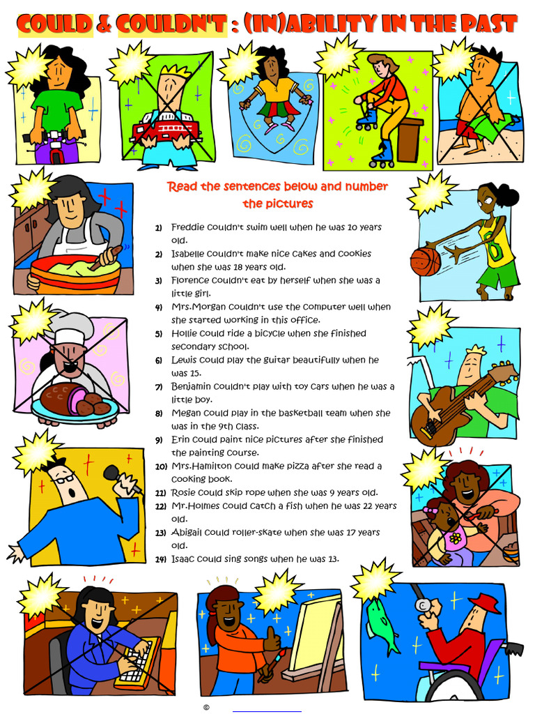 Past Ability Verb Exercises | PDF
