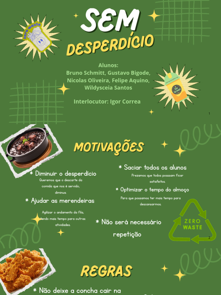 Green and Yellow Scrapbook Illustration Zero Waste Presentation | PDF