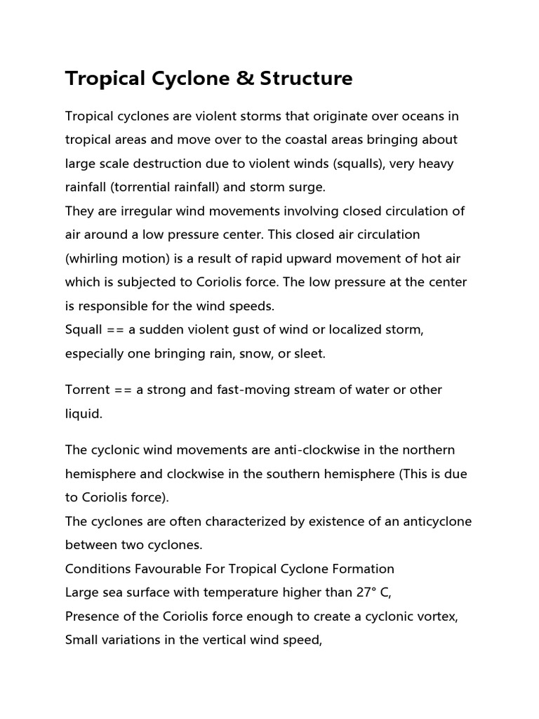 Tropical Cyclone & Structure | PDF | Eye (Cyclone) | Cyclone
