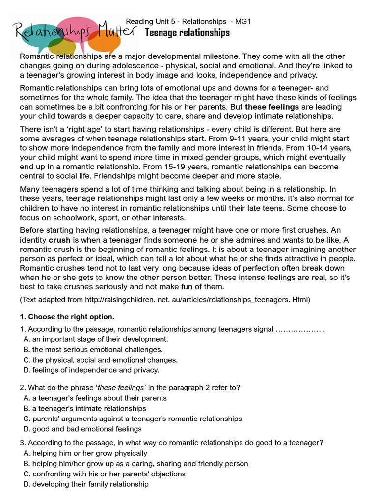 Understanding Teenage Romantic Relationships | PDF | Adolescence ...