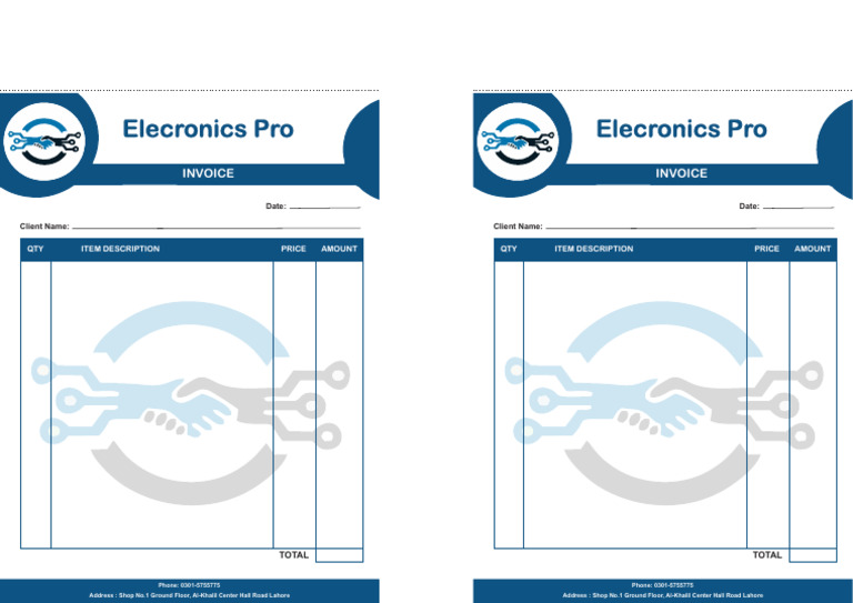 Electronics Pro Invoice Template | PDF