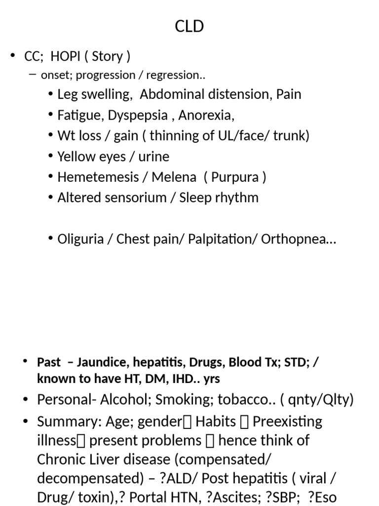 Chronic Liver Disease Assessment Guide | PDF | Medical Specialties ...