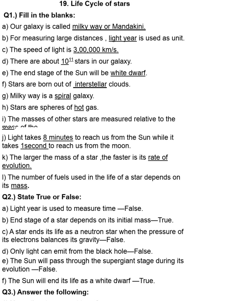 Life Cycle of Stars Explained | PDF