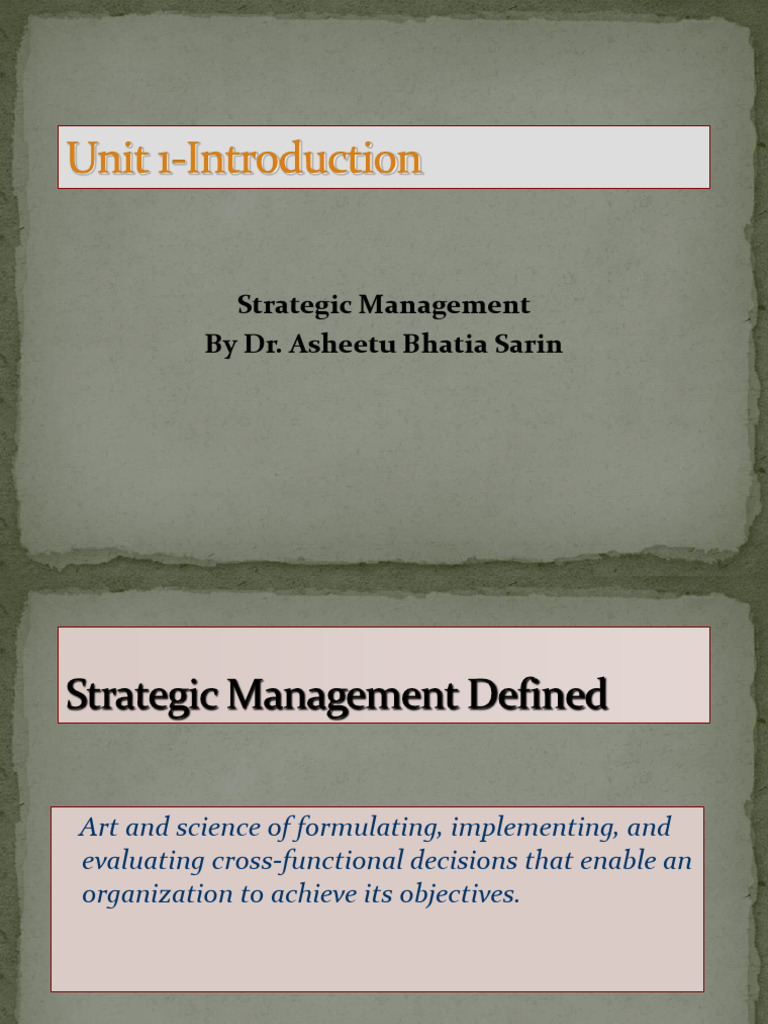 Understanding Strategic Management Concepts | PDF | Strategic ...