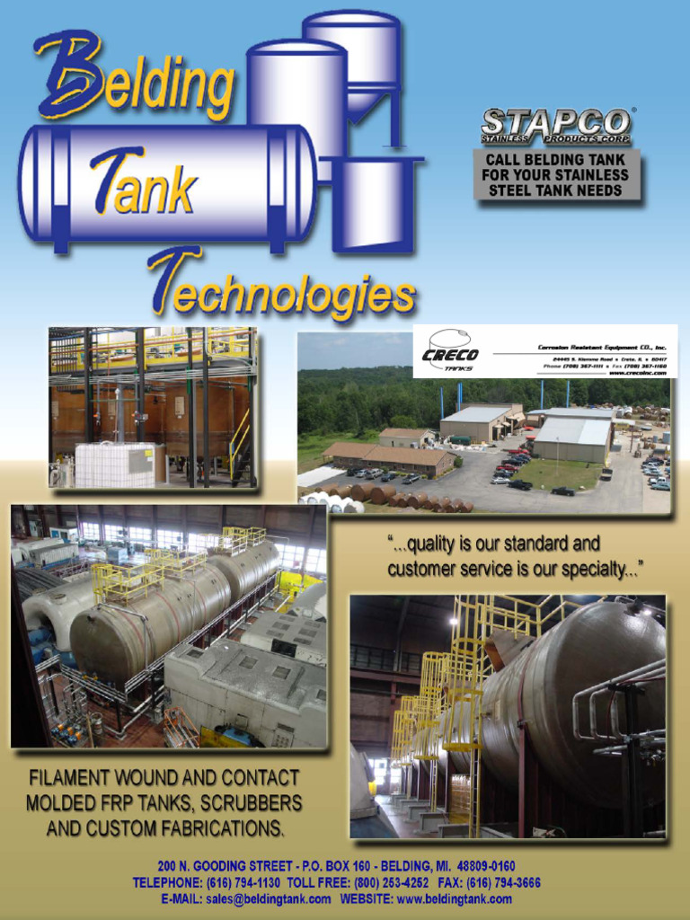 Belding Tank Ordering Instructions Guide | PDF | Mechanical Engineering