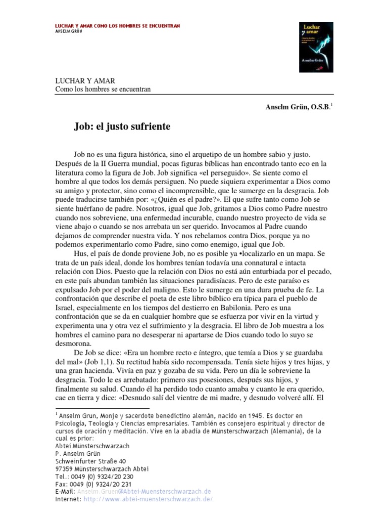 Job: El Justo Sufriente y Su Fe | PDF | Libro de trabajo | Sufrimiento