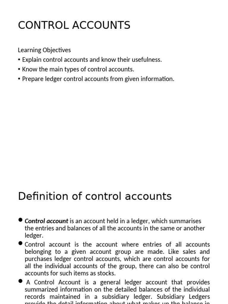 Control Accounts and Minority Balances | PDF | Debits And Credits | Money