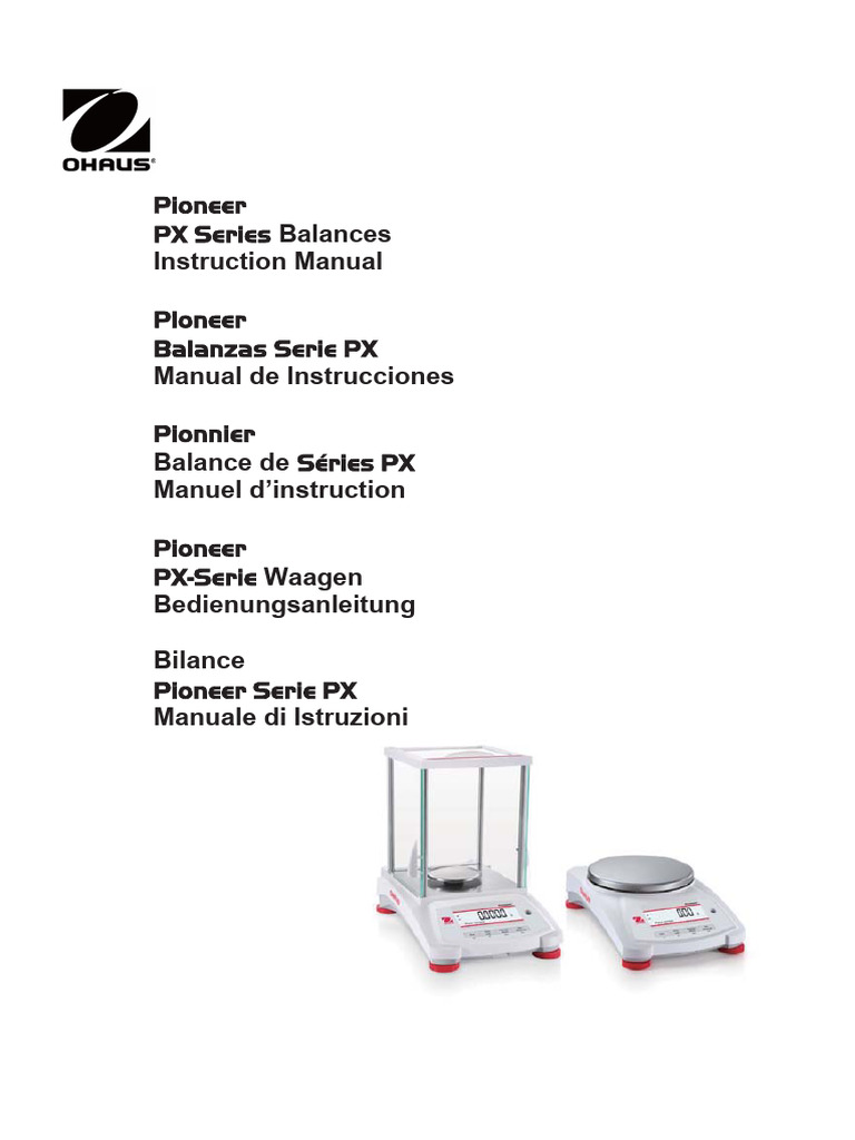 PX Series Balance Instruction Manual | PDF | Density | Weighing Scale