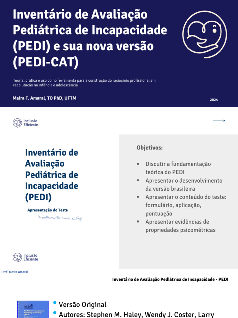 Avaliação Funcional Infantil: PEDI e PEDI-CAT | PDF