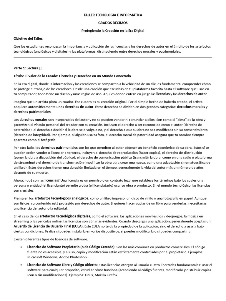 Licencias y Derechos de Autor Digitales | PDF | Informática