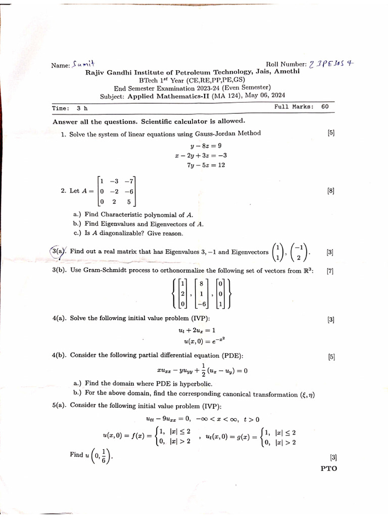 End Sem 2nd Sem | PDF
