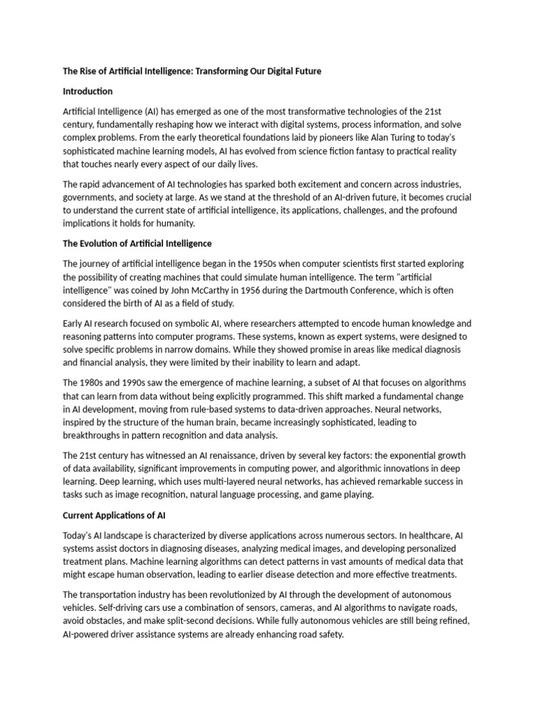 AI's Impact on Our Digital Future | PDF | Artificial Intelligence ...