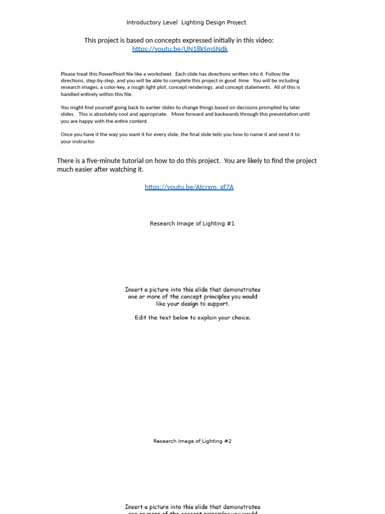 Lighting Design Project Instructions | PDF