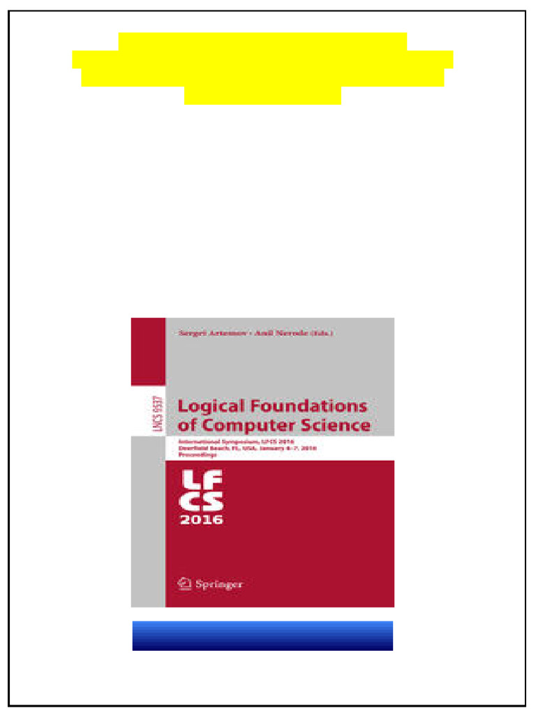 Logical Foundations of Computer Science International Symposium LFCS ...