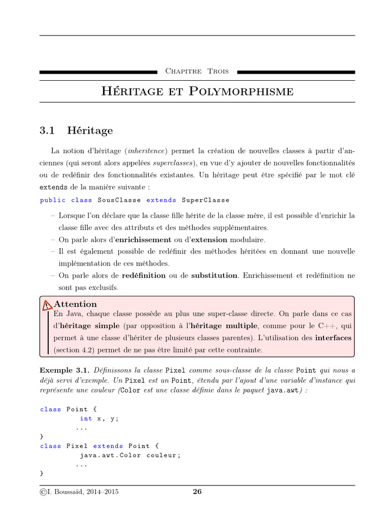 Héritage et Polymorphisme en Java | PDF | Classe (informatique) | Java ...