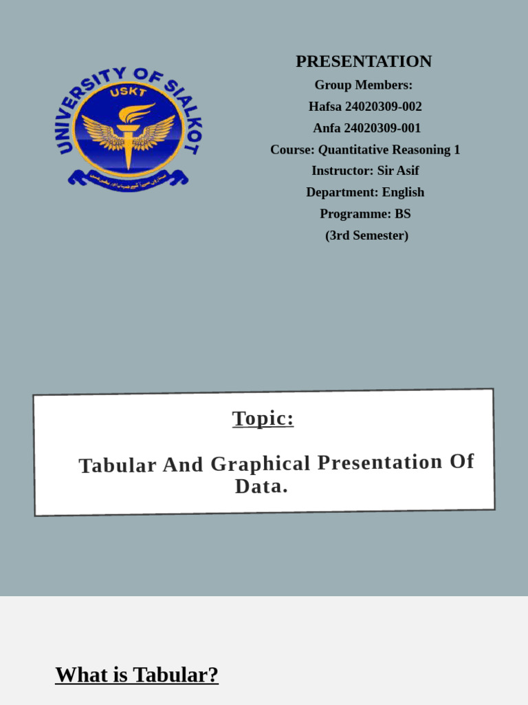 Tabular and Graphical Data Presentation | PDF | Scatter Plot | Pie Chart