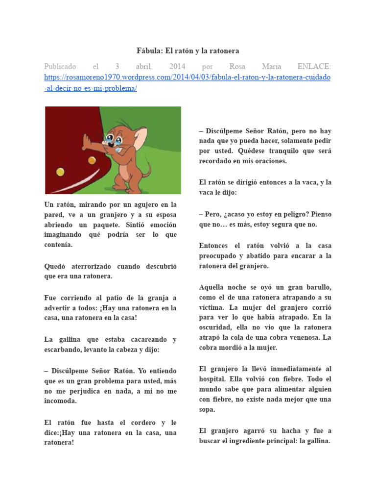 Fábula del ratón: lecciones de empatía | PDF