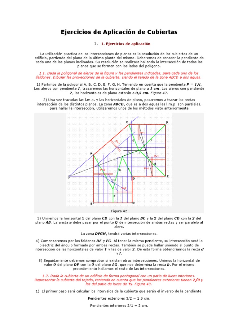 Ejercicios de Aplicación de Cubiertas | Pendiente | Techo